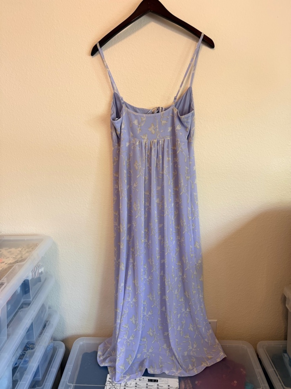 By Anthropologie Sleeveless Slip
Midi Dress Lavender Floral Maxi Dress, lined, M - Picture 9 of 12